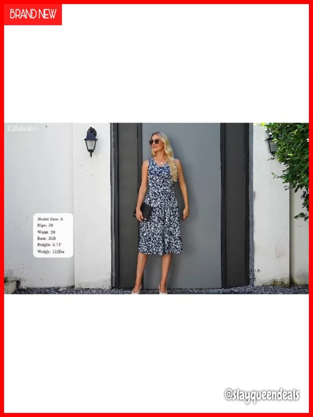 Sleeveless Button Down V-Neck Midi Sundress with Pockets